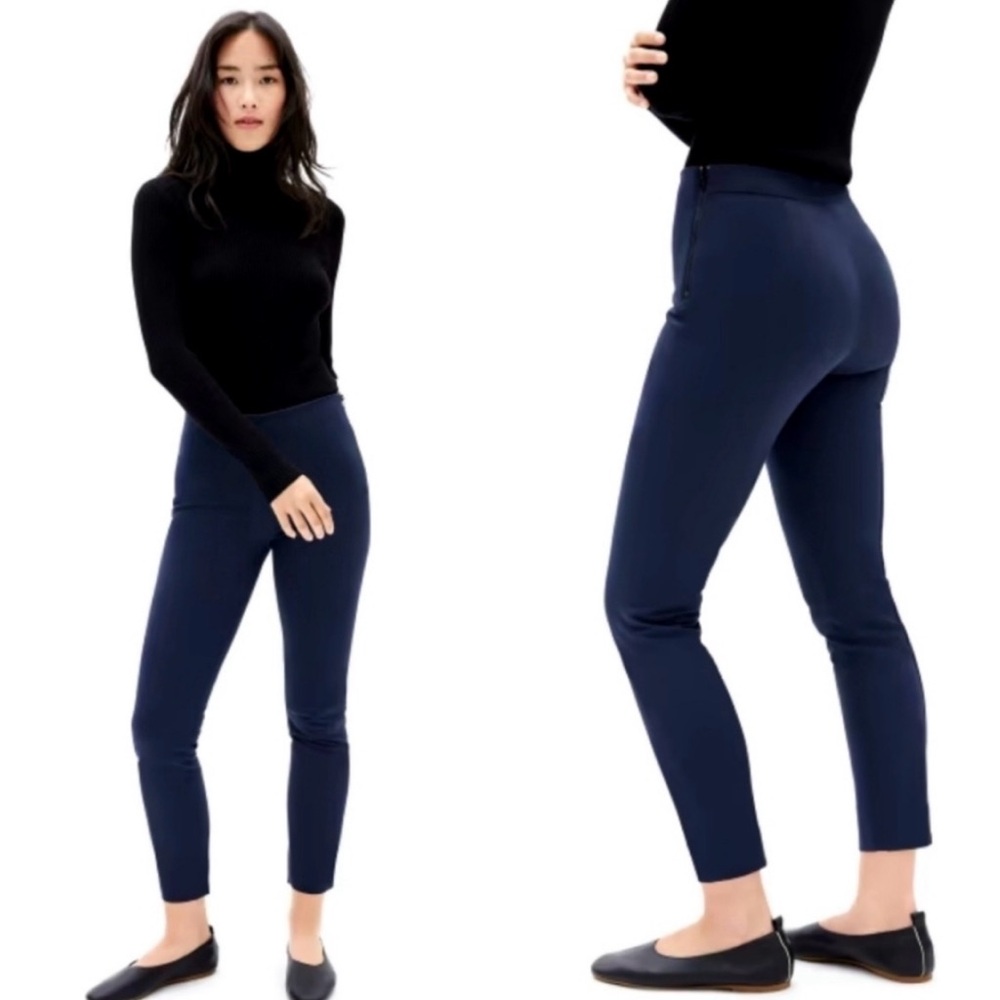 Everlane‎ Navy The Side Zip Pull-on Chino Trouser Stretch Ankle Dress Pants